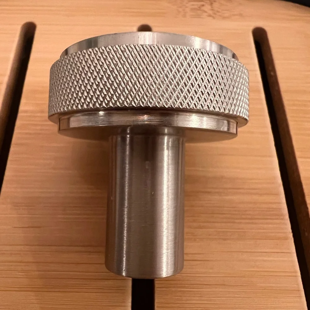 Restoration hardware LAMBETH KNURLED KNOB. Satin Nickel 1.25”